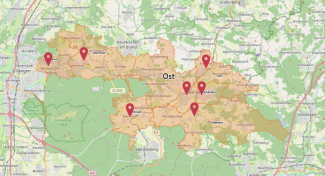 Das Gebiet der Region Ost.